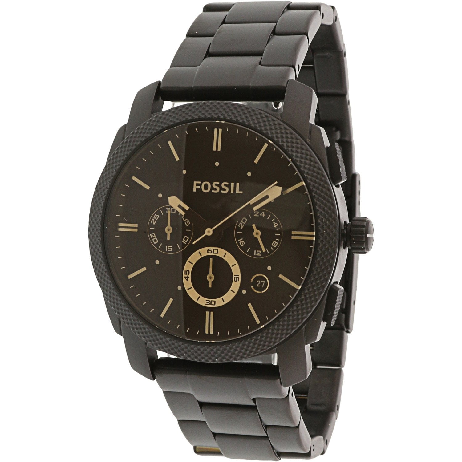 Fossil Men's Machine FS4682 Black Stainless-Steel Quartz Fashion Watch ...