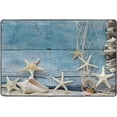 thumbnail image 4 of Dreamtimes Summer Beach Seashell Area Rug 72x48in Vintage Wooden Shell Non-Slip Floor Carpet Comfort Floor Mats Decor for Indoor Living Dining Room and Bedroom Area, 4 of 7