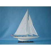 Handcrafted Decor Intrepid 27 Wooden Intrepid Limited Model Sailboat Decoration- 27 in.