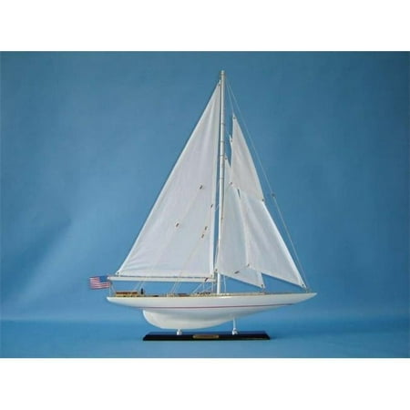 Handcrafted Decor Intrepid 27 Wooden Intrepid Limited Model Sailboat Decoration- 27 in.