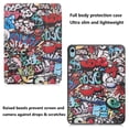 thumbnail image 3 of Tarise Case for iPad 10th Generation 10.9 inch 2022 Slim Thin Lightweight Stand Tri-fold Smart Cover with Auto Wake/Sleep PU Leather Hard PC Back Shockproof Case for iPad 10th Gen, Graffiti Doodle, 3 of 9