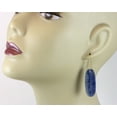 thumbnail image 2 of Kyanite Earrings 14k Gold Filled Large Long Narrow Oval Drops Shimmery Blue 2 Inch Dangles Spyglass Designs, 2 of 3