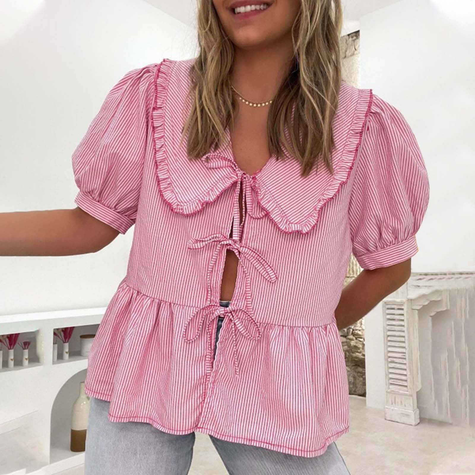 Mareep Summer Tops S-XL Beautiful And Gentle Style Solid Color