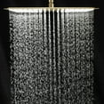 thumbnail image 4 of 1-Spray 16 in. Single Wall Mount Square Fixed Rain Shower Head in Brushed Gold, 4 of 10