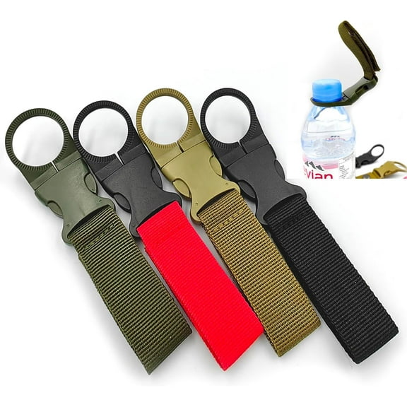 4Pcs Hanging Bottle Buckle Clip Carabiner, Portable Mineral Water Bottle Clip for Outdoor Camping Hiking Traveling