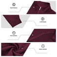 thumbnail image 6 of Domuza Quarter Zip Pullover Sweatshirt for Men, Waffle Knit Mock Neck Polo Sweater, Fashion Winter Long‑Sleeve Casual Tops, 6 of 8