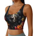 thumbnail image 2 of Honeii Colorful Floral Black Dog patten Workout Crop Tank Top for Women Yoga Tank Tops Athletic Sports Shirts Exercise Undershirts,Sports Bra,Sports vest-X-Large, 2 of 8