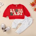 thumbnail image 2 of Letter Embroidery Sweatshirt and Trousers Combo for Baby‘s Christmas Look, 2 of 9