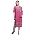 thumbnail image 1 of Bimba Kurtis Droits à Panneaux pour Femmes Robe Kurti Longue Haut Indien Imprimé, 1 of 5