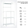 thumbnail image 6 of Wubio 4-Tier Kitchen Microwave Storage Rack Oven Stand Strong Mesh Wire Metal Shelves Free Standing Bakers Rack Shelving Utility Unit, 23.5" Lx13.5 Wx53.5 H (White), 6 of 10