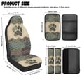 thumbnail image 7 of Xoenoiee Boho Mandala Dog Paw Pattern 5 Pieces Leather Car Interior Accessories, Includes Auto Seat Covers, Seat Belt Pads, Center Console Pad Fit for Most Cars, Vehicles, SUVs, 7 of 7