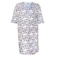 thumbnail image 1 of Silverts Women Open Back Knit 3/5 Sleeve Bow Hospital Gown, 2XL Plus Size, WATERLILY, 1 of 1