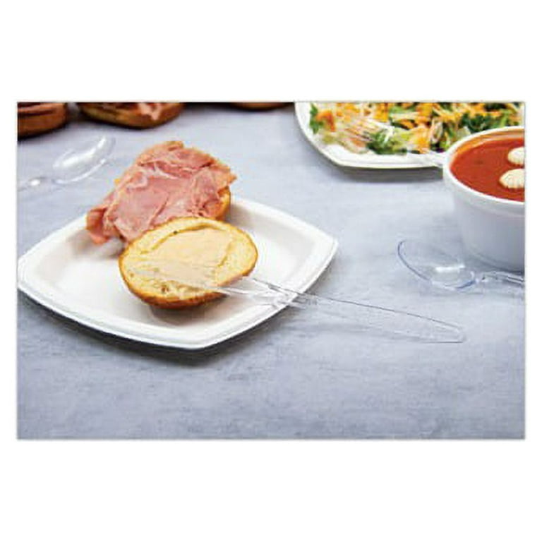 Heavyweight Polystyrene Cutlery, Knives, Clear, 1,000/Carton Heavyweight Polystyrene Cutlery, Knives, Clear, 1,000/Carton