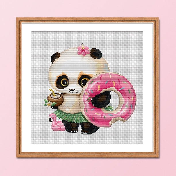 Cuadros Decorativos Bordado parcial DIY 3 hilos estampado punto de cruz 11CT Panda Oriental Kit Ndcxsfigh Nuevos Originales