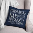 thumbnail image 3 of Creative Products Porch Rules on Blue 18x18 Indoor / Outdoor Pillow, 3 of 3