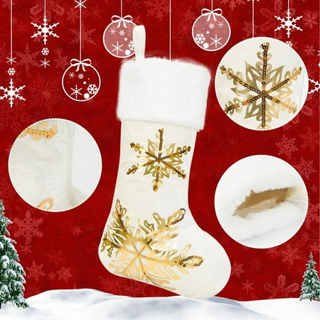 

WANGJIAOID Chandelier Chain Christmas Stocking Decorations Hanging Embroidered Gift Bags Stamping Stockings Christmas Candy Stockings