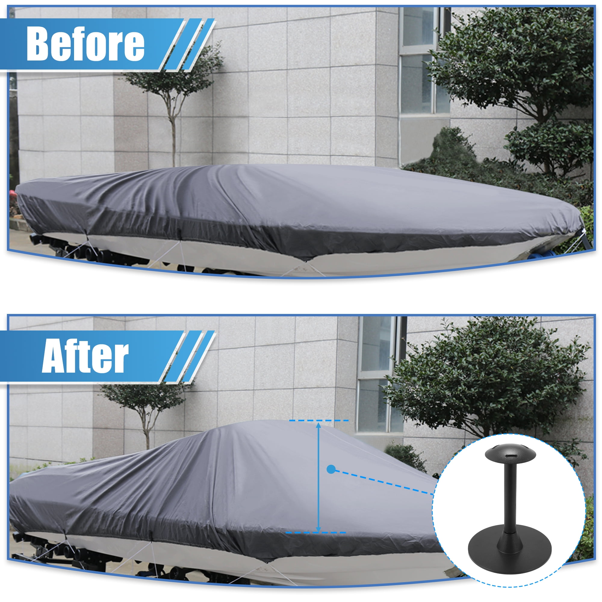 Unique Bargains Boat Cover Support Pole Adjustable from 12" to 54" 6-Stage Exten