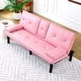 thumbnail image 4 of Euroco 67'' Convertible Sofa Bed with Cup Holder, Modern Sleeper Couch for Living Room, Apartment, or Office, 4 of 9