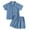 L02-Blue, variant on Xudanell Kids Suits for Boys Solid Crewneck Top Shorts Baby Boy Clothing Cotton and Linen 1-7 Years