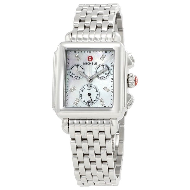 michele round diamond watch