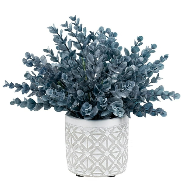 Planta de eucalipto artificial MyGift con modernas macetas de hormigón