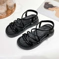 thumbnail image 4 of FNFYFH Women's Flat Sandals Strappy Dressy Comfy Low Wedge Sandals Casual Fisherman Sandal Open Toe Gladiator Sandals Summer Sandals for Beach, 4 of 5