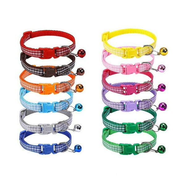Jinsinto Set of 12 PCS Cat Collars, Adjustable Length, Kitten Collar, Pretty Accessory for Cats and Pets