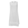 thumbnail image 4 of Daznico Women's Sleeveless Crew Neck Loose Fit Shift Dress, Casual Elegant Summer Dress with Side Slit for Daily Wear,XL, 4 of 5