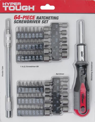 Hyper Tough 64pc Screwdriver Set