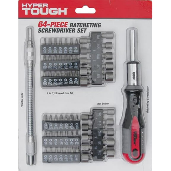 Hyper Tough 64pc Screwdriver Set