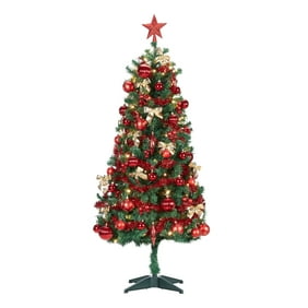 Holiday Time Pre Lit Christmas Tree 5 Ft With Decorations Gold