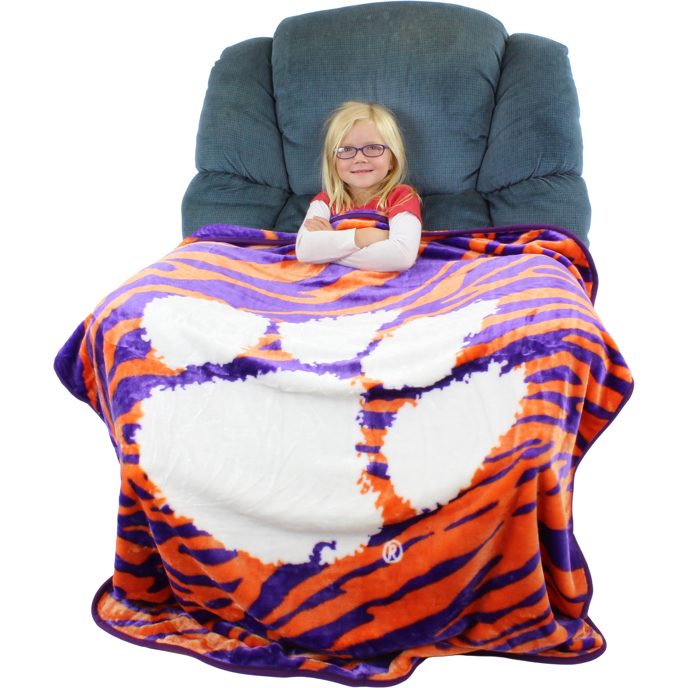 College Covers Everything Comfy Clemson Tigers Soft Raschel Throw Blanket, 60" x 50" - image 2 of 8
