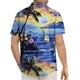 thumbnail image 3 of Blusa y camisa de franela de manga corta con cuello vuelto para hombre, camisa/top de franela de manga corta con estampado hawaiano, camisa deportiva informal de franela para hombre, blusa para hombre, 3 of 5