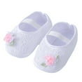thumbnail image 5 of Toddler Boy Shoes Baby Shoes Soft Sole Toddler Dress Flower Princess Shoes Toddler Shoes Girls Sneakers White 0 Months-3 Months, 5 of 5