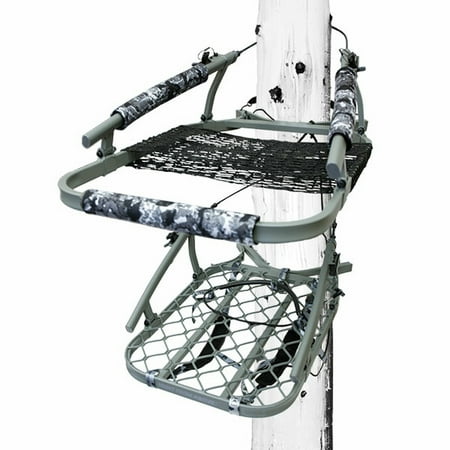 Hawk Ultra-Lite Climber Portable Aluminum Big Game Hunting Tree Stand with 20 x 27 Platform & Adjustable Net Seat