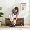 thumbnail image 5 of VECELO 43" Storage Ottoman Bench with U-Shaped Cut-Out Pull, Wooden Toy Box Storage Chest with Safety Hinge, Shoe Bench, for Entryway, Living Room, Bedroom, Brown, 5 of 7