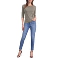 thumbnail image 2 of CAMISETAS DE MUJER INSPIRADAS CHIC DE MANGA CORTA, CUELLO BARCO, AJUSTE SLIM, CASUAL, COLOR MARRÓN CLARO, TALLA L, 2 of 6