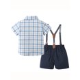 thumbnail image 3 of CARETOO Boys Toddler Suit Clothes Short Top Shirt Bowtie Suspenders Shorts 12M-5T Summer Outfits, 3 of 9
