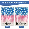 thumbnail image 6 of Welcome July 4th Patriotic Watercolor Decorative Garden Flag, Blue Pink Stars Stripes America USA Independence Day Yard Outside Decorations, American Outdoor Small Home Decor Double Sided 12x18, 6 of 6