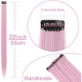 thumbnail image 3 of LAICAIW Extensions de Cheveux Colorées de 22 Pouces, Mèches de Fête Multicolores à Clipser, Extensions de Cheveux Synthétiques (10 Pcs Rose Pâle), 3 of 6