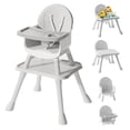 thumbnail image 1 of Trona para bebé UNISWAN 6 en 1 convertible para 6 a 6 años, color gris, 1 of 7