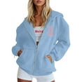 thumbnail image 3 of NAFUU Ladies Breast Cancer Zip Hoodie Women's Full Zip Up Hoodies Pink Ribbon Print Long Sleeve Hooded Sweatshirts Jackets, 3 of 6