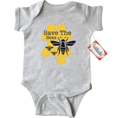 Inktastic Honeycomb Save The Bees Infant Creeper Baby Bodysuit Honey Bee Beekeeper Bumble Pinkinkartkids Fun Humor Funny Gift One-piece