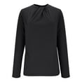 thumbnail image 5 of qucoqpe Womens Tops Fall Fashion Outfits Casual Crewneck Long Sleeve Shirts Stretch Twisted Knot Slim Fit Business Blouse Winter Warm Undershirts, 5 of 8