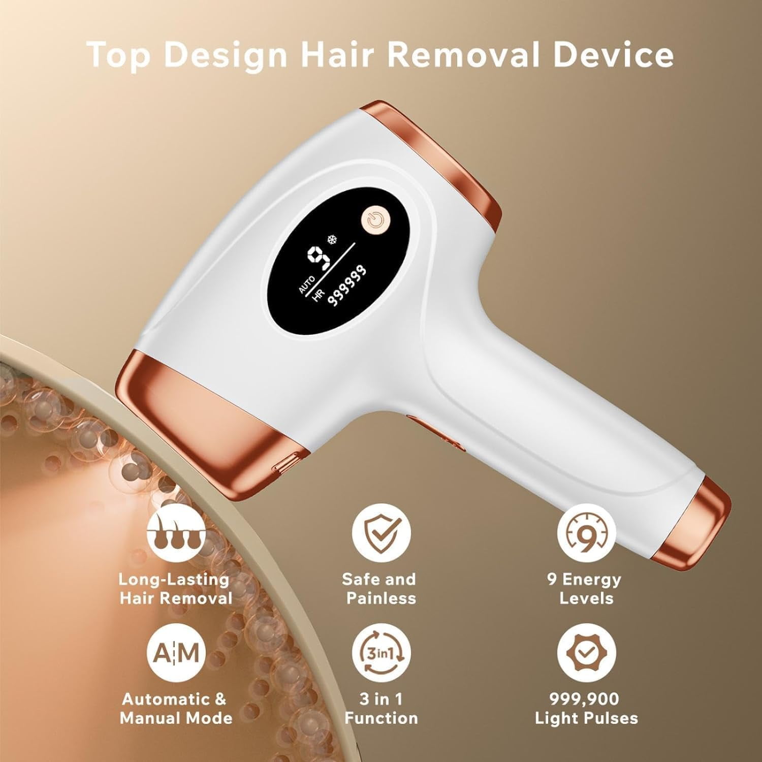 Aopvui Laser Hair Removal Device for Women and Men,Epilater Hair