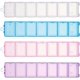 thumbnail image 1 of Pastillero semanal de plástico de 9,3 pulgadas, 8 unidades, 4 colores, 7 rejillas, organizador de joyas con tapas abatibles para vitaminas, medicinas, cuentas, manualidades, piezas pequeñas., 1 of 5
