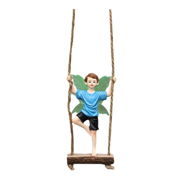 Estatua de Jardín Niño Figura Resina Colgante Ornamento para Exteriores Decoración Miniatura para Césped Balcón Patio Adecuado para Jardín Sala