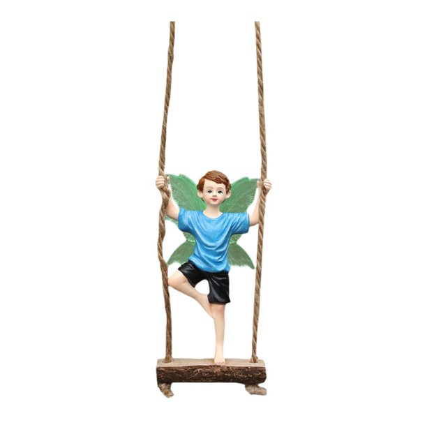 Figura decorativa niño en miniatura para jardín, colgante para maceta, bricolaje, patio, balcón, micro paisaje, adorno paisajístico versátil