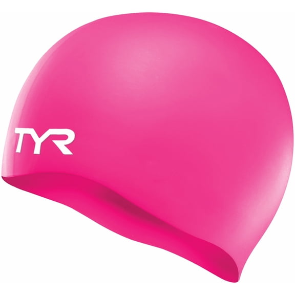 TYR Silicone Swim Cap for Men and Women – Wrinkle-Free, Durable & Tear Resistant, Low Drag Training & Competition Cap, Fl. Pink