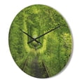 thumbnail image 3 of Designart 'Lush Green Forest around Rail Way Tunnel ' Modern Wood Wall Clock, 3 of 5